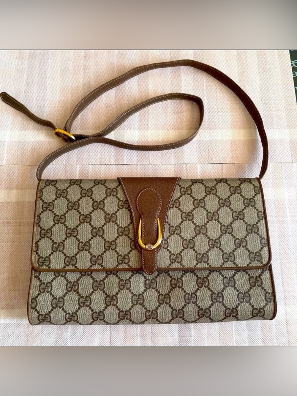 GUCCI Vintage Shoulder brown bag PVC